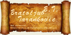 Bratoljub Taranković vizit kartica